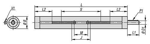 LINEAREINHEIT MIT KUGELLAGERUNG B=40, L=1000, EDELSTAHL 1.4301, KOMP:EDELSTAHL-5