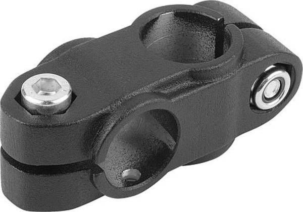 ROHRVERBINDER KREUZSTÜCK FÜR LINEAREINHEIT, A=40, TYP=40, ALUMINIUM SCHWARZ PULVERBESCHICHTET, KOMP:STAHL