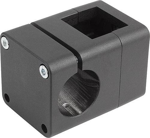 ROHRVERBINDER KREUZSTÜCK FÜR LINEAREINHEIT FORM:B, A=50, TYP=50, ALUMINIUM SCHWARZ PULVERBESCHICHTET,-0