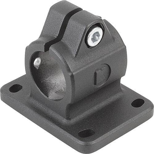 ROHRVERBINDER MIT FLANSCH FÜR LINEAREINHEIT FORM:A, TYP=30, ALUMINIUM SCHWARZ PULVERBESCHICHTET, KOMP:STAHL-0