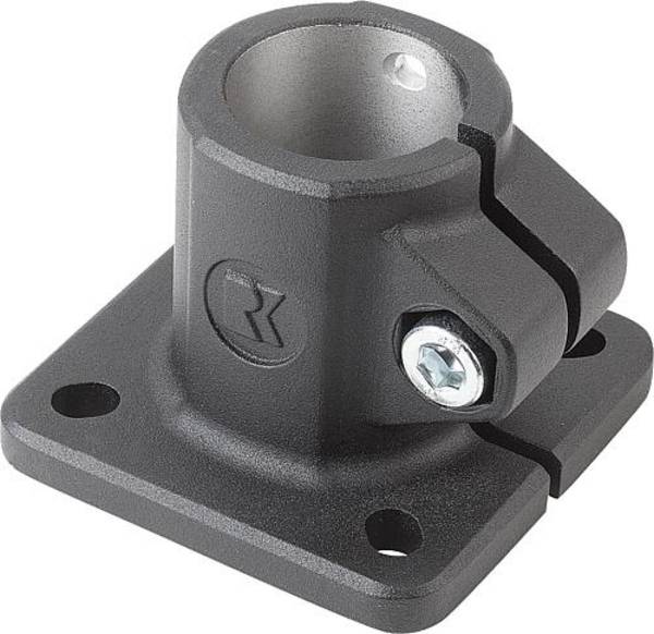 ROHRVERBINDER MIT FUß FÜR LINEAREINHEIT, TYP=18, ALUMINIUM SCHWARZ PULVERBESCHICHTET, KOMP:STAHL