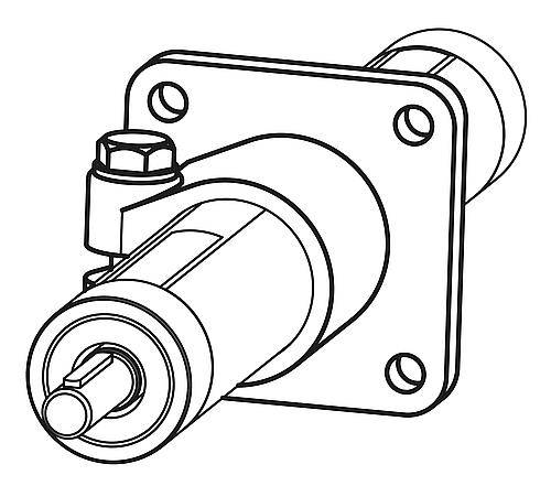 ROHRVERBINDER MIT FUß FÜR LINEAREINHEIT, TYP=30, EDELSTAHL 1.4308 ELEKTROLYTISCH POLIERT-1