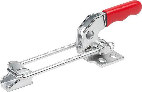 BÜGELSPANNER HORIZONTAL, STANDARD MIT GEGENHALTER, F1=2000, STAHL VERZINKT, KOMP:KUNSTSTOFF ROT ÖLBESTÄNDIG