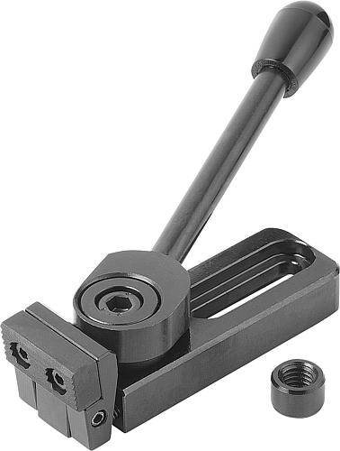 NIEDERZUGSPANNER RECHTS A=121,5 40X40, FORM:A STAHL-0