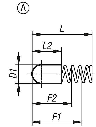 FEDERHÜLSE ABGERUNDET, FORM:A OHNE BUND L=16, D1=3 EDELSTAHL, KOMP:EDELSTAHL-3
