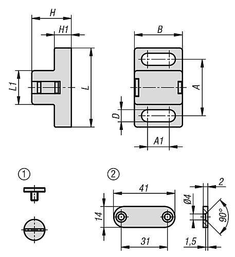 MAGNETVERSCHLUSS, A=30, POLYAMID SCHWARZ, KOMP:STAHL VERZINKT, FLACHKOPFSCHR.M5X6 U.PLATTE-5
