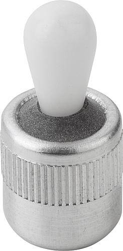 FEDERNDES SEITENDRUCKST., STANDARD FEDERKRAFT MIT DICHTUNG D=16, D2=16, L1=16, ALUMINIUM, KOMP:POLYACETAL