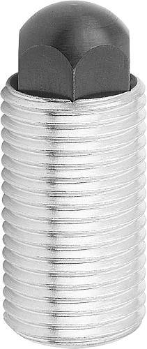 FEDERNDES ZUG-/DRUCKSTÜCK VERSTÄRKTE FEDERKRAFT, MIT VERDREHSICHERUNG D=M16X1,5 L=28, FORM:H, STAHL,-0