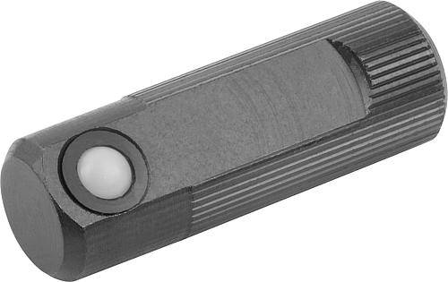 FEDERNDES SEITENDRUCKST. STANDARD FEDERKRAFT, EINSEITIG, D=14 L=40, FORM:B, AUTOM.STAHL, KOMP:POLYACETAL