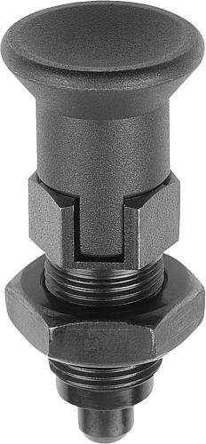 ARRETIERBOLZEN PREMIUM MIT ZYL. ARRETIERSTIFT GR.2 D1=M12X1,5, D=6, FORM:D MIT RASTNUT MIT KONTERMUTTER,-0