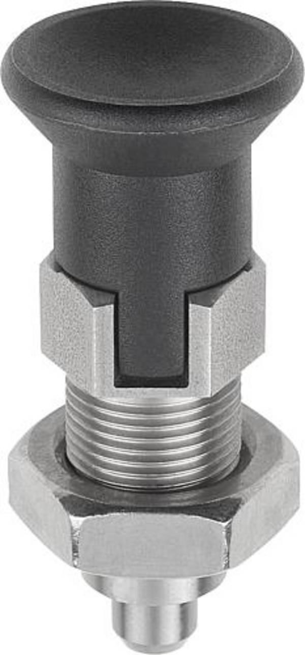 ARRETIERBOLZEN PREMIUM MIT ZYL. ARRETIERSTIFT GR.3 D1=M16X1,5, D=8, FORM:D MIT RASTNUT MIT KONTERMUTTER,