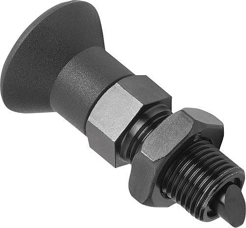 ARRETIERBOLZEN MIT VERDREHSICHERUNG GR.3 D1=M16, D=8, FORM:B, STAHL BRÜNIERT, KOMP:THERMOPLAST SCHWARZGRAU-0