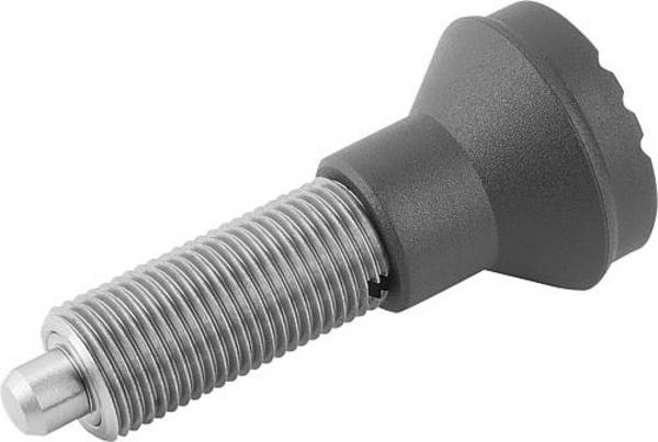 ARRETIERBOLZEN OHNE RASTNUT GR.4 D1=M20X1,5, FORM:G EDELSTAHL, GEHÄRTET, KOMP:THERMOPLAST, SCHWARZGRAU RAL7021