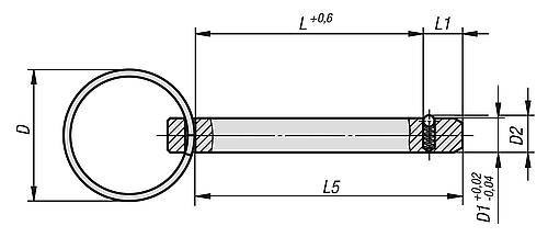 STECKBOLZEN MIT SCHLÜSSELRING, MIT AXIALSICHERUNG, D1=6 L=20, STAHL, KOMP:EDELSTAHL-1
