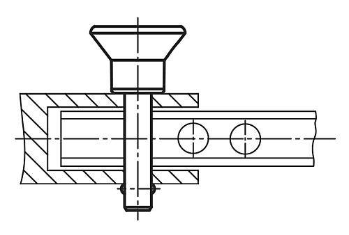 STECKBOLZEN MIT PILZGRIFF, MIT AXIALSICHERUNG, D1=10 L=40, THERMOPLAST, KOMP:EDELSTAHL-6