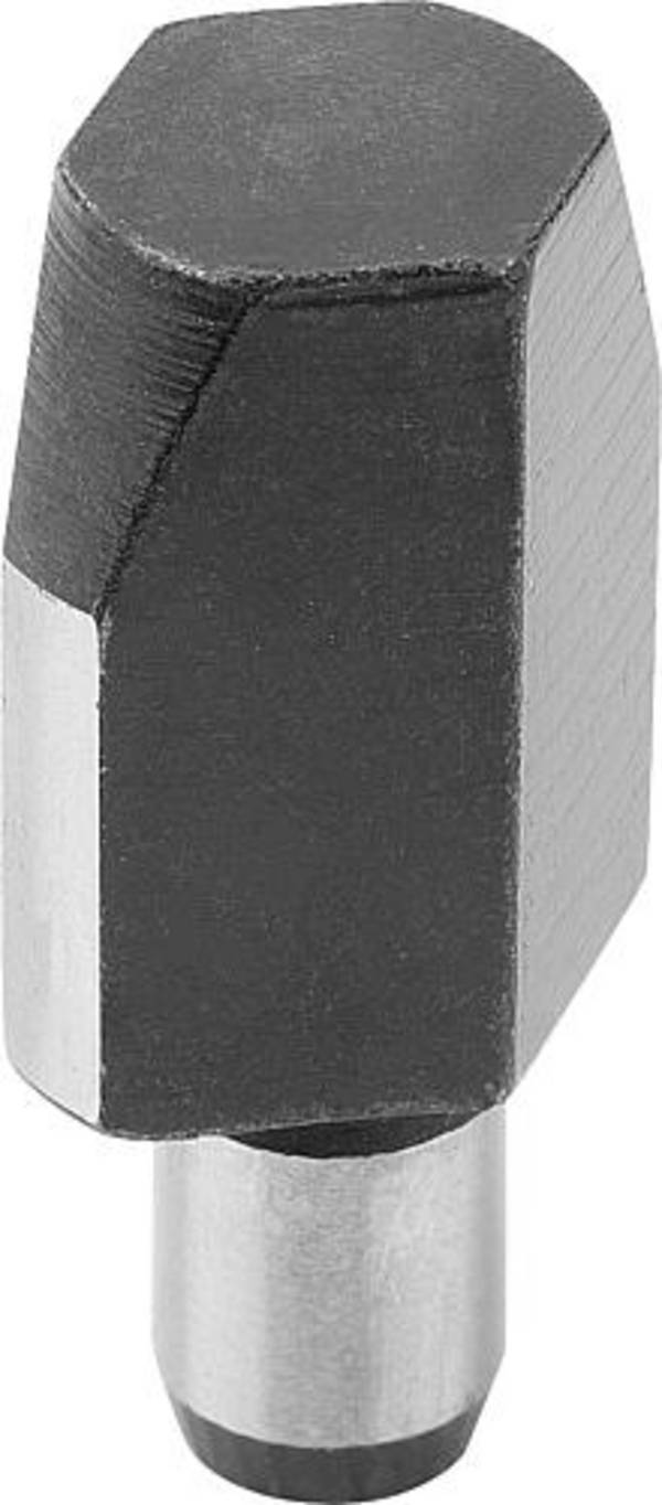 AUFNAHMEBOLZEN LANGE AUSFÜHRUNG DIN6321, FORM:C ABGEFLACHT, D1=6, H=12, D2=4, WERKZEUGSTAHL GEHÄRTET UND