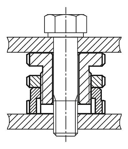HÖHENVERSTELL-ELEMENT NIEDRIGE FORM, D=17,5 VERGÜTUNGSSTAHL, D2=45-6