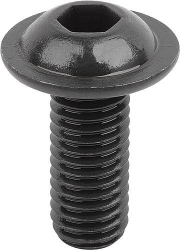 SCHRAUBE HALBRUNDKOPF DIN EN ISO7380-2 FORM:B M. INNENSECHSKANT U. BUND M04X25, STAHL 10.9 BLANK (SCHWARZ)-0