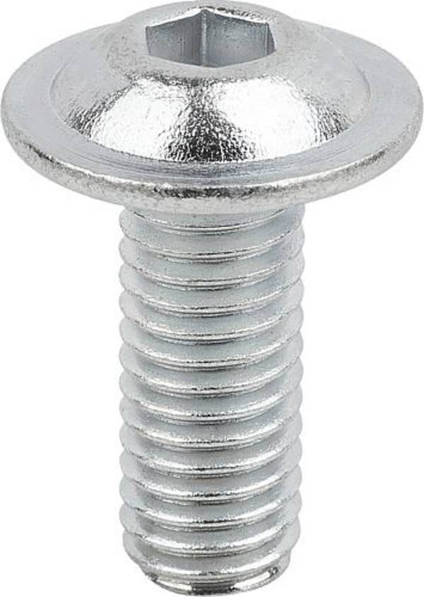 SCHRAUBE HALBRUNDKOPF DIN EN ISO7380-2 FORM:B M. INNENSECHSKANT U. BUND M05X10, STAHL 10.9 GALVANISCH VERZINKT