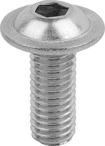 SCHRAUBE HALBRUNDKOPF DIN EN ISO7380-2 FORM:B M. INNENSECHSKANT U. BUND M05X25, EDELSTAHL A2 70 BLANK-0