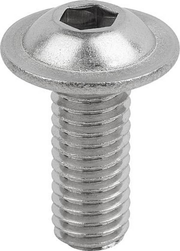 SCHRAUBE HALBRUNDKOPF DIN EN ISO7380-2 FORM:B M. INNENSECHSKANT U. BUND M05X25, EDELSTAHL A2 70 BLANK