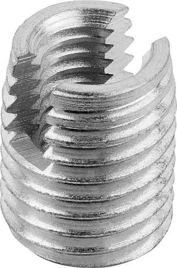 GEWINDEEINSATZ SELBSTSCHNEIDEND, MIT SCHNEIDSCHLITZ, M04, L=8, STAHL VERZINKT