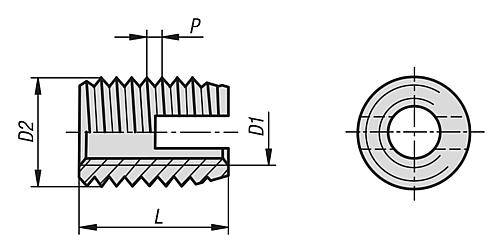 GEWINDEEINSATZ SELBSTSCHNEIDEND, MIT SCHNEIDSCHLITZ, M04, L=8, STAHL VERZINKT-1