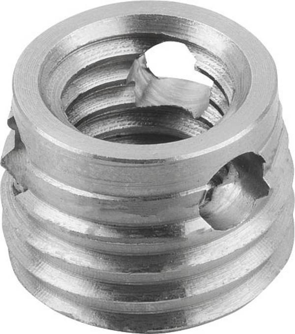 GEWINDEEINSATZ SELBSTSCHNEIDEND, MIT SCHNEIDBOHRUNG, M06, L=8, EDELSTAHL