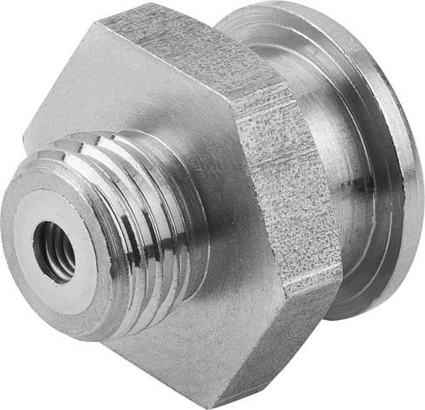 FLACHSCHMIERNIPPEL GERADE DIN3404 D=M10X1, D1=16, SECHSKANT SW=17, EDELSTAHL BLANK