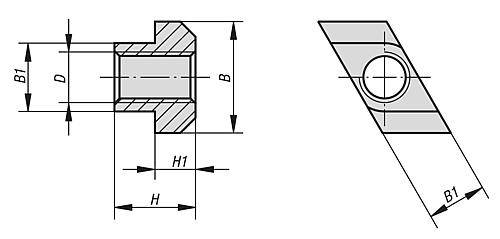 RHOMBUSMUTTER D=M06 VERGÜTUNGSSTAHL-1