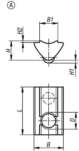 NUTENSTEIN EINSCHWENKBAR D=M04 B=10,5, FORM:A STAHL, MIT STEG-2