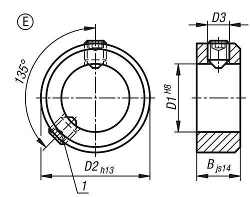 STELLRING DIN705, FORM:E GEWINDESTIFT MIT 6-KANT 35X56, B=16, STAHL BLANK, KOMP:STAHL-1