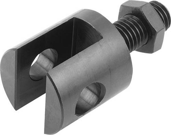 GABELSTÜCK MIT GEWINDEBOLZEN M05X14,5, D1=5, VERGÜTUNGSSTAHL BRÜNIERT
