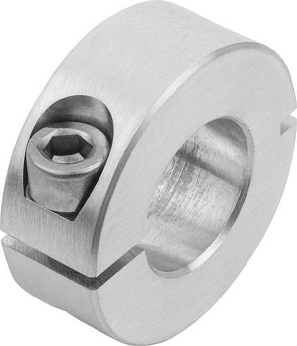 KLEMMRING, FORM:B AUßEN GESCHLITZT, D1=22, D2=42, B=15, ALUMINIUM BLANK