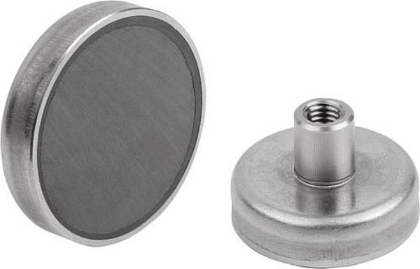 MAGNET FLACHGREIFER M05, D=32±0,1, H1=16, HARTFERRIT, RUND, KOMP:EDELSTAHL