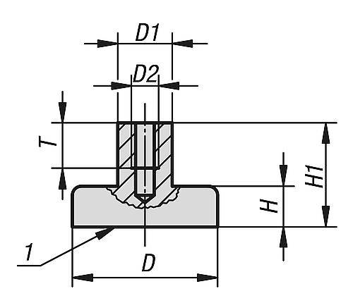 MAGNET FLACHGREIFER M05, D=32±0,1, H1=16, HARTFERRIT, RUND, KOMP:EDELSTAHL-1