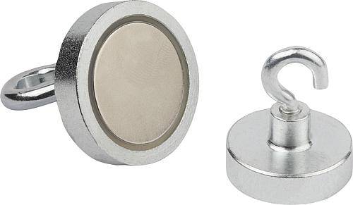 MAGNET FLACHGREIFER NDFEB, RUND, KOMP:STAHL, D=10-0