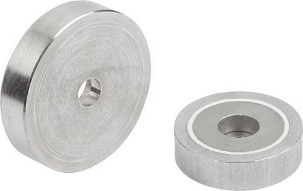 MAGNET FLACHGREIFER H=8 SMCO, RUND, KOMP:EDELSTAHL, D1=5,5, D=40 ±0,2