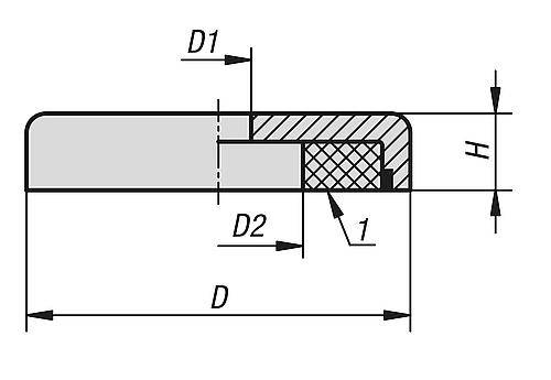 MAGNET FLACHGREIFER H=6 SMCO, RUND, KOMP:EDELSTAHL, D1=4,5, D=20 ±0,15-1