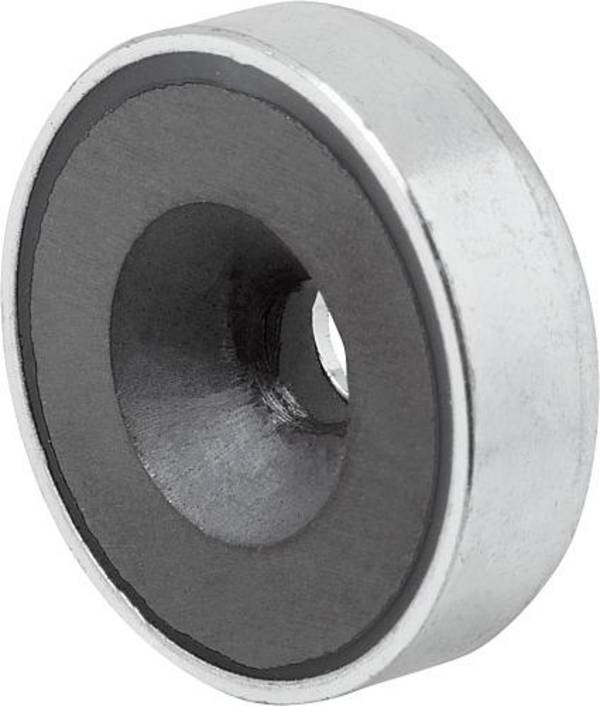 MAGNET FLACHGREIFER, RUND, HARTFERRIT, KOMP:STAHL, D=16±0,15, D1=3,5 ±0,2, H=4,5