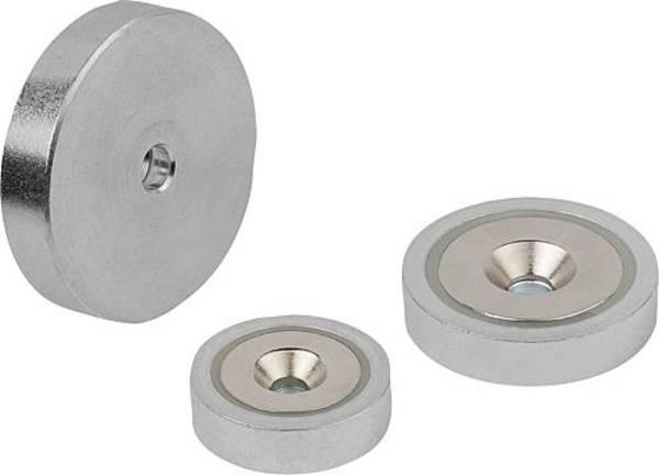 MAGNET FLACHGREIFER, RUND, NDFEB, KOMP:STAHL, D=25, D1=4,5, H=7