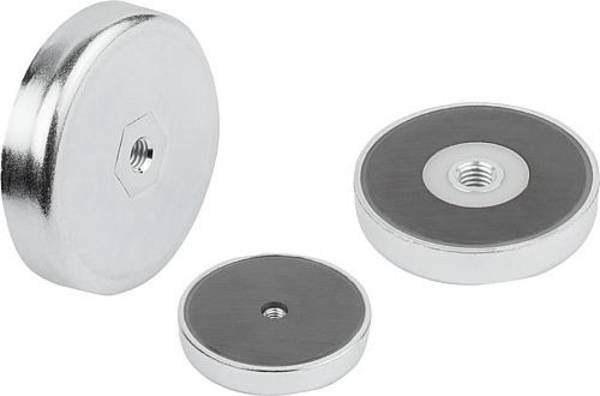 MAGNET FLACHGREIFER H=18 HARTFERRIT, RUND, KOMP:STAHL, D1=M08, D=80 ±0,25