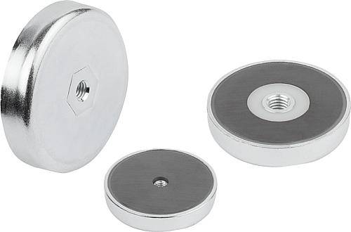 MAGNET FLACHGREIFER H=14 HARTFERRIT, RUND, KOMP:STAHL, D1=M08, D=63 ±0,2-0