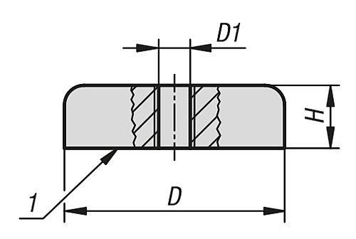 MAGNET FLACHGREIFER H=14 HARTFERRIT, RUND, KOMP:STAHL, D1=M08, D=63 ±0,2-5