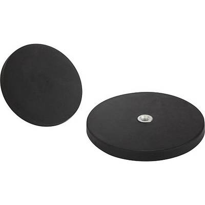 MAGNET FLACHGREIFER M05 H=6 NDFEB, RUND, KOMP:GUMMI, SCHWARZ, D=31-0