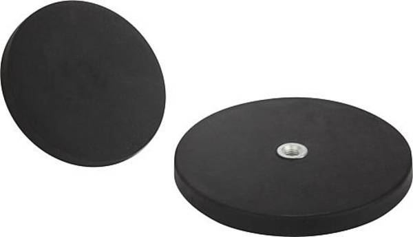 MAGNET FLACHGREIFER M05 H=6 NDFEB, RUND, KOMP:GUMMI, SCHWARZ, D=31
