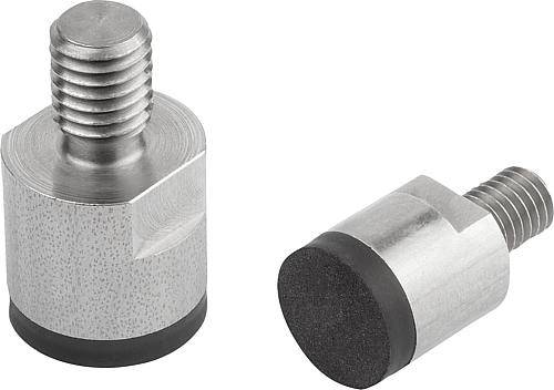 MAGNET STABGREIFER D1=M08 H=18 NDFEB, RUND, KOMP:GUMMI, D=16-0