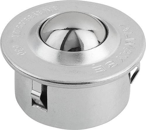 KUGELROLLE MIT BEFESTIGUNGSELEMENT, FORM:B STAHL, KOMP:STAHL-0
