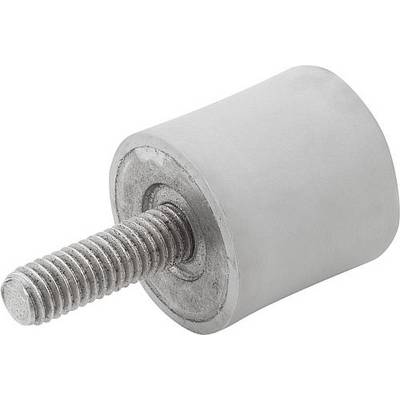 GUMMIPUFFER TYP B INNEN- UND AUSSENGEWINDE, M12 M12X37, D=75, H=50, EDELSTAHL 1.4401, KOMP:ELAST.-0