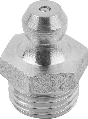 KEGELSCHMIERNIPPEL DIN71412, FORM:A GERADE M. 6-KANT, M06X1, L=16, EDELSTAHL BLANK-0